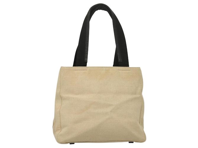 Tote Borsa sportiva PRADA in tela beige e nera Auth bs27461 Nero - vista 2
