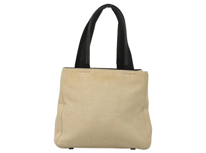 Tote Borsa sportiva PRADA in tela beige e nera Auth bs27461 Nero - vista 3