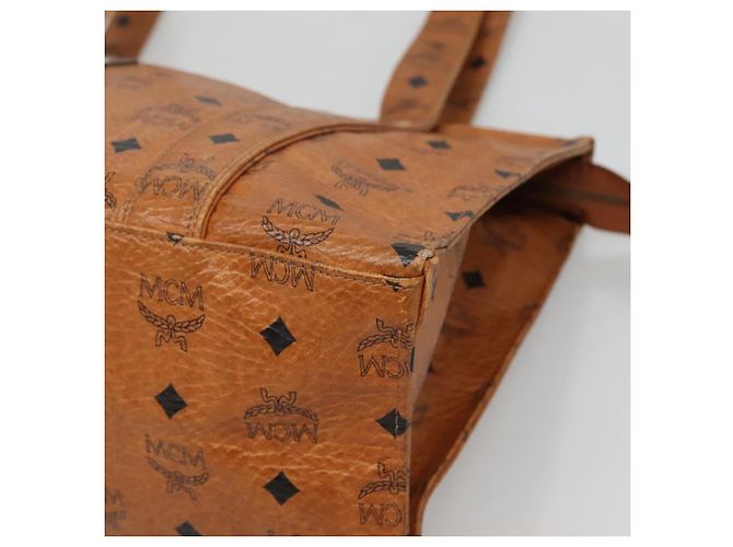 Borsa a spalla MCM Logogram Vicetos in pelle PVC marrone Auth BA3979 - vista 10