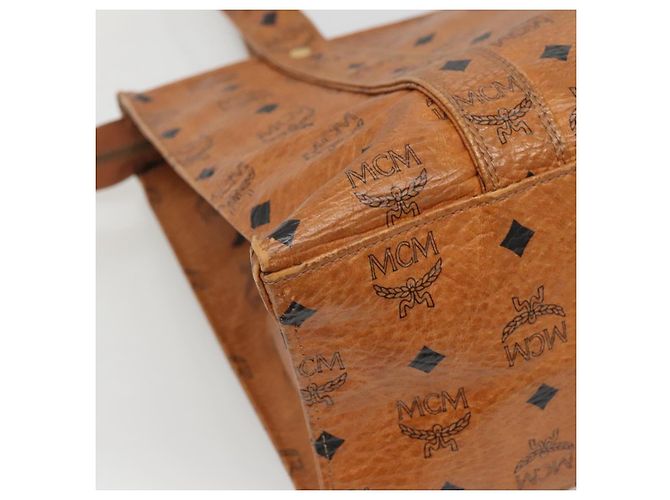 Borsa a spalla MCM Logogram Vicetos in pelle PVC marrone Auth BA3979 - vista 13
