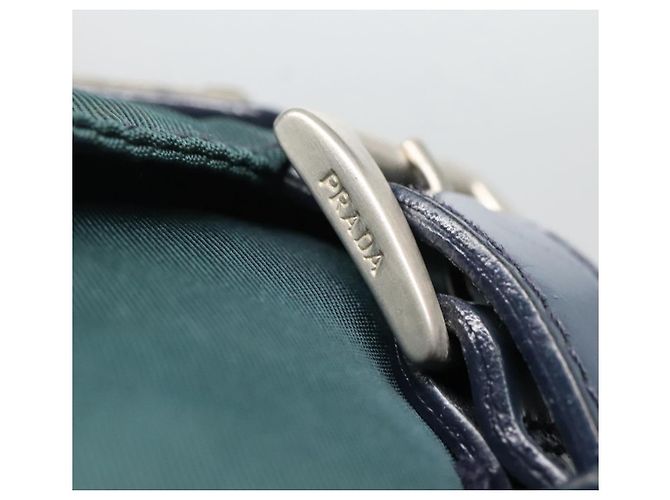 Borsa a Spalla PRADA in Nylon Verde Auth 127874 - vista 15