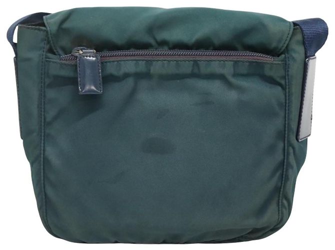 Borsa a Spalla PRADA in Nylon Verde Auth 127874 - vista 3