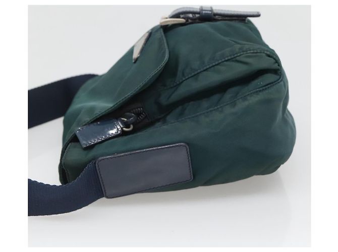 Borsa a Spalla PRADA in Nylon Verde Auth 127874 - vista 5