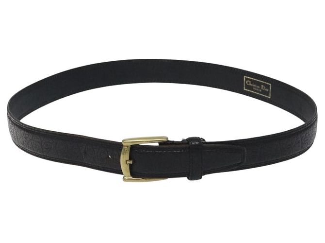 Cintura in pelle nera e oro Christian Dior Auth bs27707 Nero D'oro - vista 2