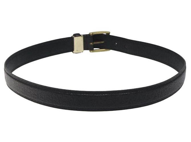 Cintura in pelle nera e oro Christian Dior Auth bs27707 Nero D'oro - vista 3