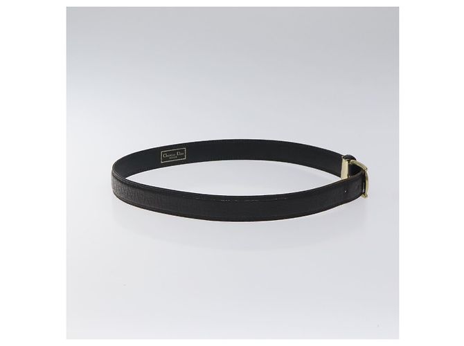 Cintura in pelle nera e oro Christian Dior Auth bs27707 Nero D'oro - vista 5