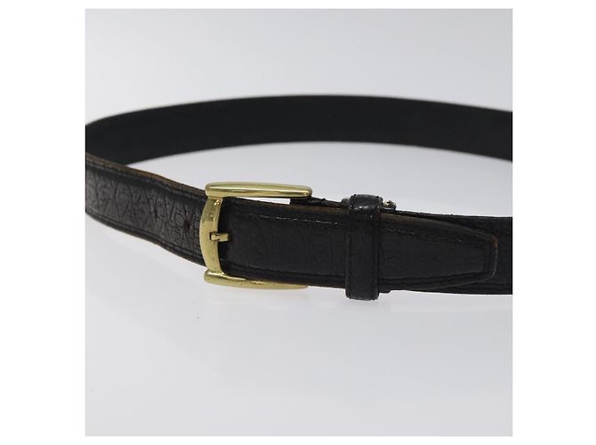 Cintura in pelle nera e oro Christian Dior Auth bs27707 Nero D'oro - vista 6