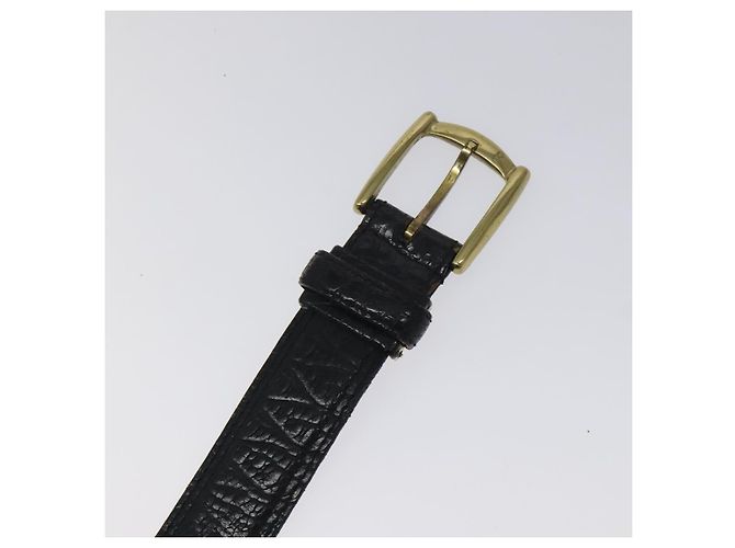 Cintura in pelle nera e oro Christian Dior Auth bs27707 Nero D'oro - vista 8