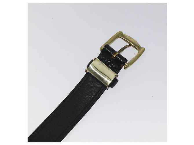 Cintura in pelle nera e oro Christian Dior Auth bs27707 Nero D'oro - vista 9