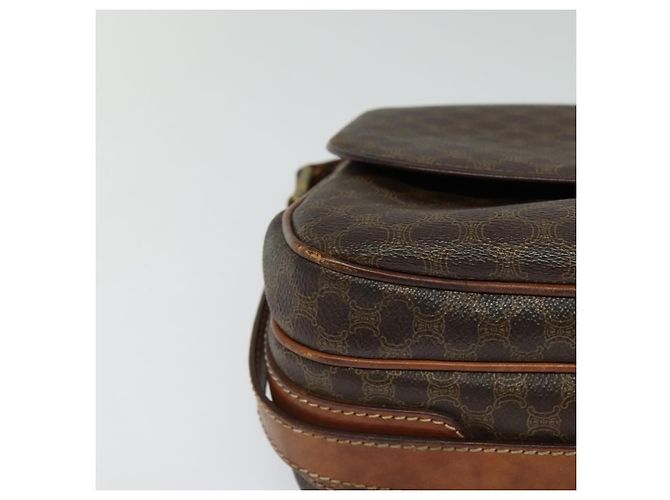 Céline Borsa a spalla in tela Macadam CELINE PVC marrone oro Auth 128715 D'oro - vista 10