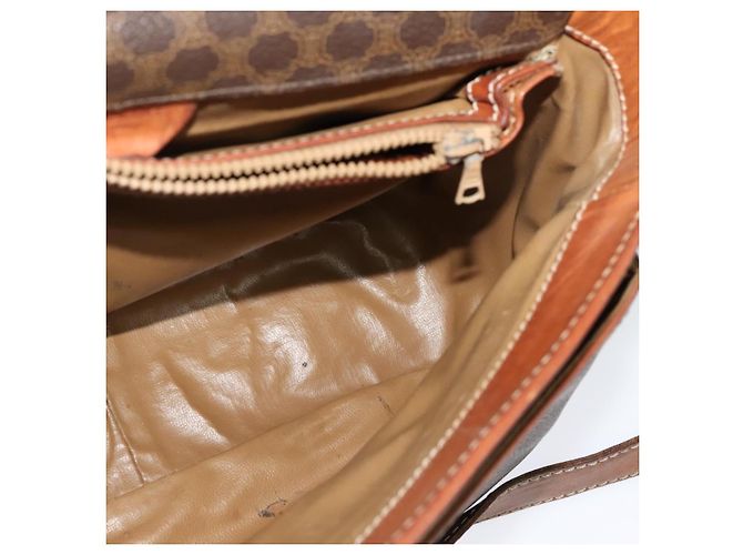 Céline Borsa a spalla in tela Macadam CELINE PVC marrone oro Auth 128715 D'oro - vista 18