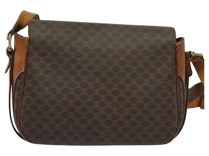 Céline Borsa a spalla in tela Macadam CELINE PVC marrone oro Auth 128715 D'oro - vista 3
