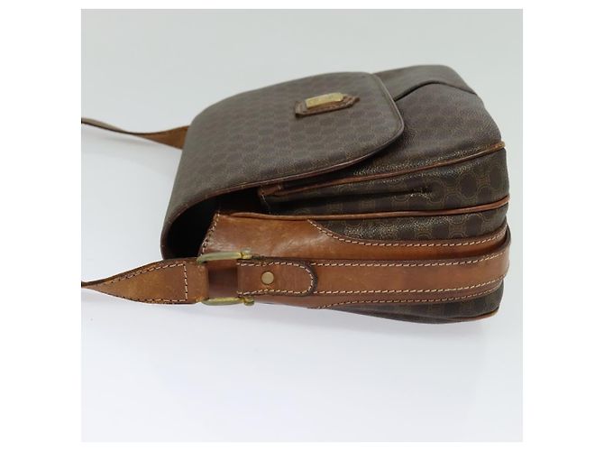 Céline Borsa a spalla in tela Macadam CELINE PVC marrone oro Auth 128715 D'oro - vista 4