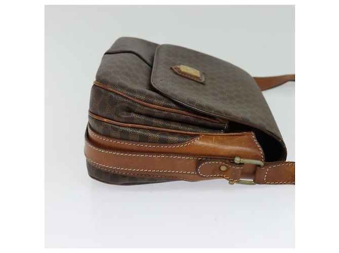 Céline Borsa a spalla in tela Macadam CELINE PVC marrone oro Auth 128715 D'oro - vista 5