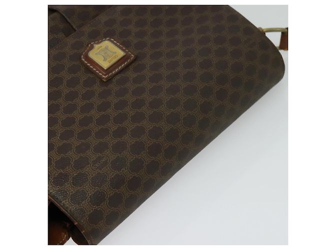 Céline Borsa a spalla in tela Macadam CELINE PVC marrone oro Auth 128715 D'oro - vista 6