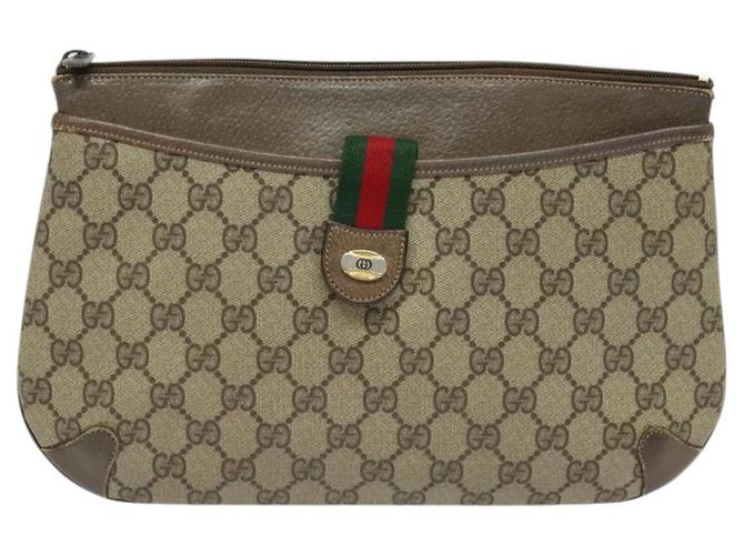 Borsa a spalla GUCCI GG Supreme Web Sherry Line PVC Beige 904 02 026 Auth bs27641 - vista 2