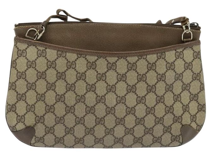 Borsa a spalla GUCCI GG Supreme Web Sherry Line PVC Beige 904 02 026 Auth bs27641 - vista 3