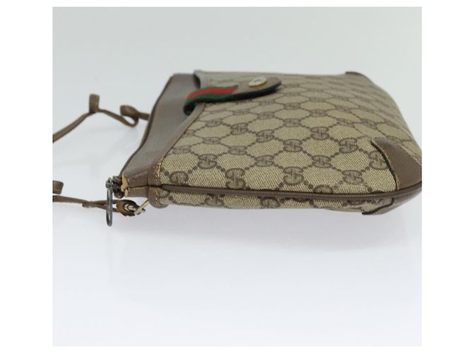 Borsa a spalla GUCCI GG Supreme Web Sherry Line PVC Beige 904 02 026 Auth bs27641 - vista 4