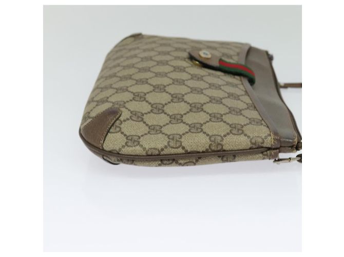 Borsa a spalla GUCCI GG Supreme Web Sherry Line PVC Beige 904 02 026 Auth bs27641 - vista 5