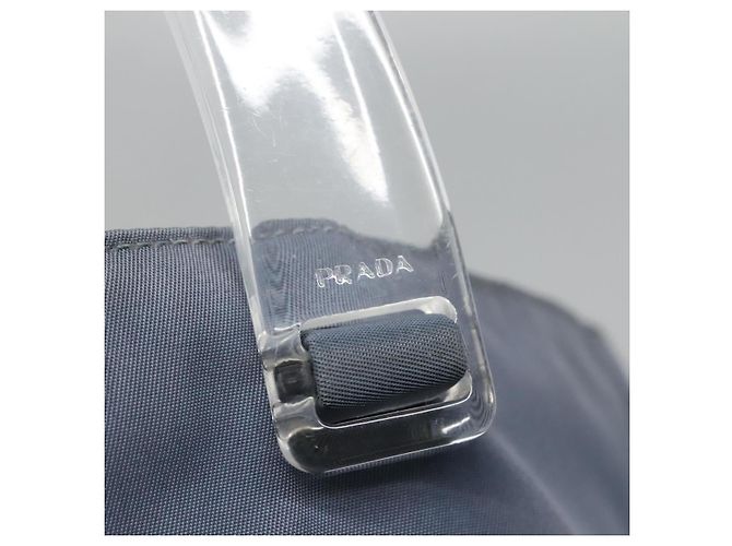 PRADA Handtasche aus grauem Nylon mit silberner Authentizität bs27845 Braun - Ansicht 15