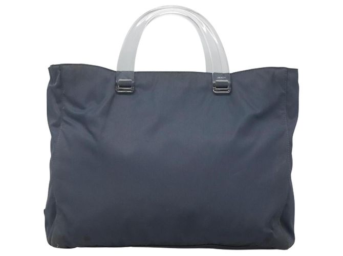 PRADA Handtasche aus grauem Nylon mit silberner Authentizität bs27845 Braun - Ansicht 2