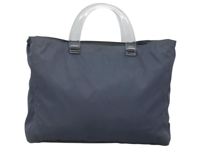 PRADA Handtasche aus grauem Nylon mit silberner Authentizität bs27845 Braun - Ansicht 3