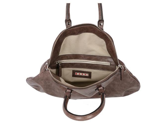 Borsa in pelle marrone Marni - anni 2000 - vista 6
