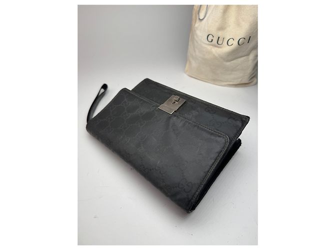 Clutch vintage Gucci monogramma nera Nero - vista 11
