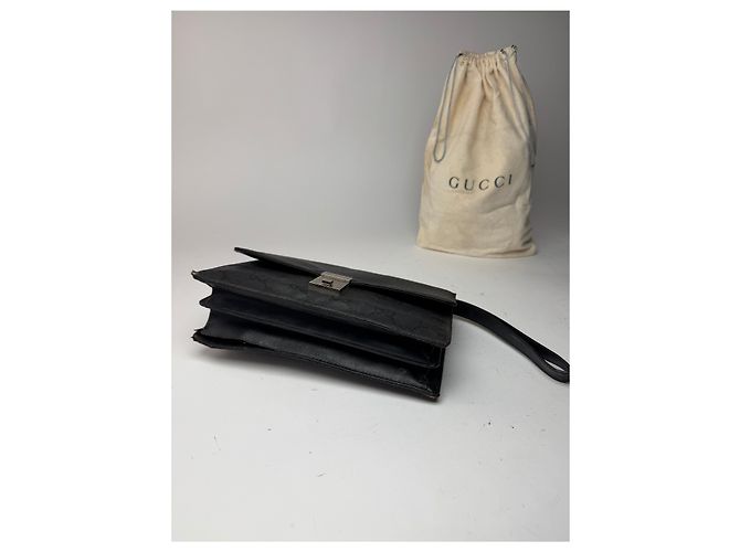 Clutch vintage Gucci monogramma nera Nero - vista 12