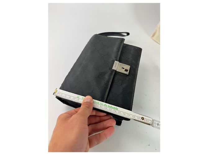 Clutch vintage Gucci monogramma nera Nero - vista 14