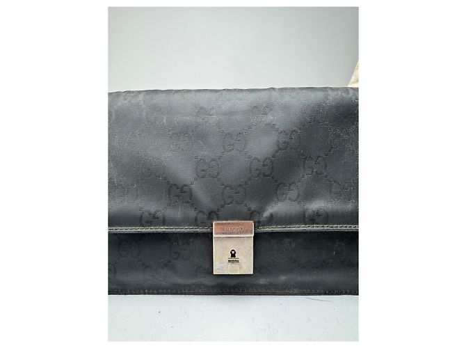 Clutch vintage Gucci monogramma nera Nero - vista 6
