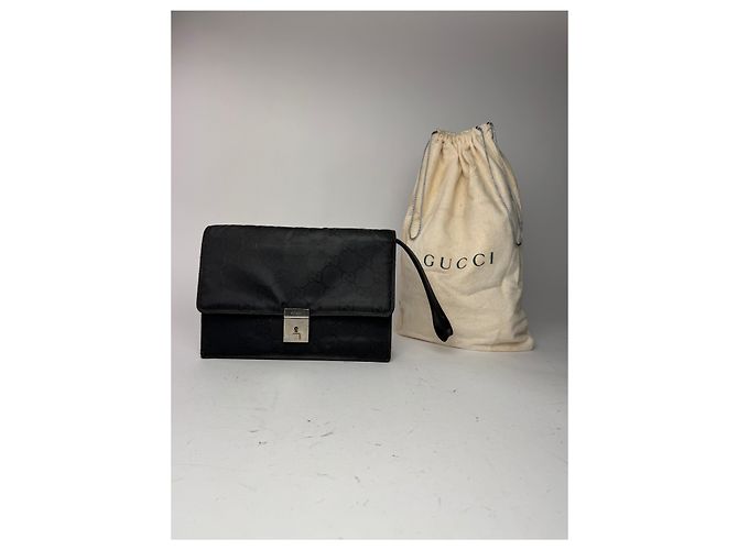 Clutch vintage Gucci monogramma nera Nero - vista 8