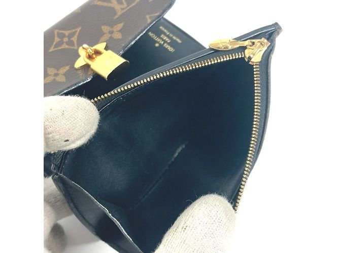 Cartera Compacta Flor Monograma Louis Vuitton Castaño Negro - vista 3