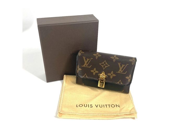 Cartera Compacta Flor Monograma Louis Vuitton Castaño Negro - vista 4