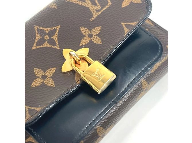 Cartera Compacta Flor Monograma Louis Vuitton Castaño Negro - vista 7