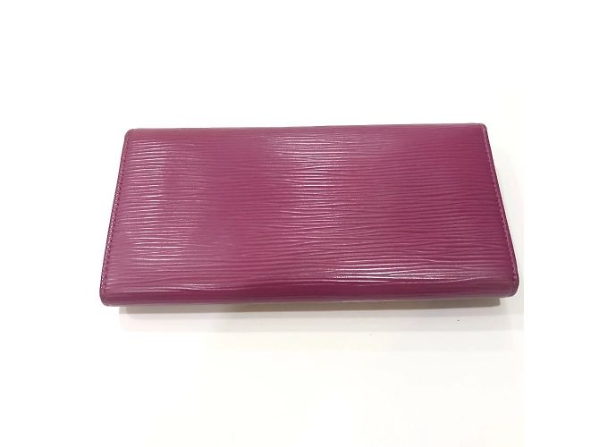 Cartera larga de cuero Epi Louis Vuitton Púrpura Fucsia - vista 2