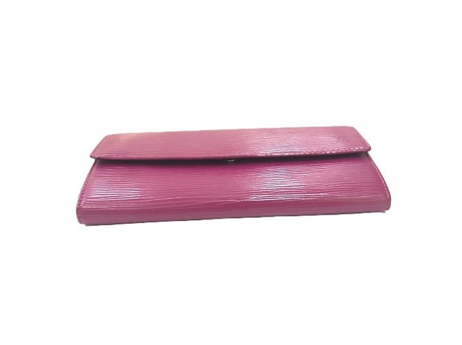 Cartera larga de cuero Epi Louis Vuitton Púrpura Fucsia - vista 4
