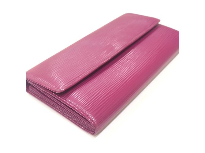 Cartera larga de cuero Epi Louis Vuitton Púrpura Fucsia - vista 5