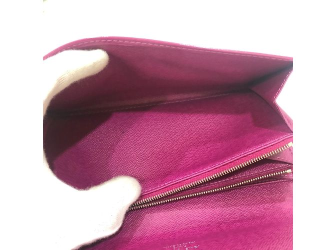 Cartera larga de cuero Epi Louis Vuitton Púrpura Fucsia - vista 8