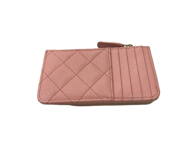 Monedero de piel de ternera granulada rosa Chanel - vista 2
