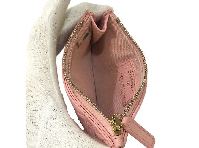 Monedero de piel de ternera granulada rosa Chanel - vista 8