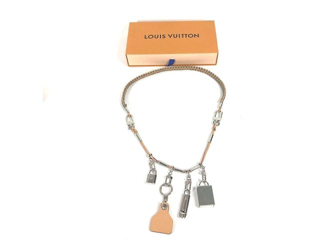 Collana con lucchetto in titanio logo Monogram Louis Vuitton Argento - vista 13