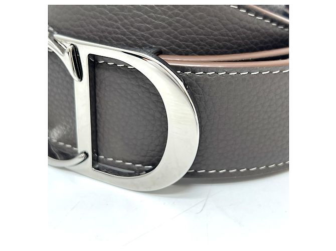 Leder-Gürtel von Christian Dior mit CD-Logo-Schnalle Braun Schwarz - Ansicht 2