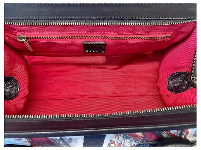 Borsa Céline in lino nero - vista 7