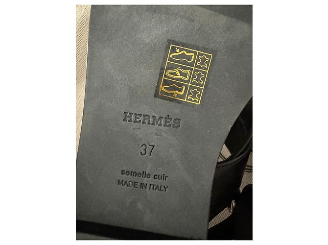 Sandali Hermès Ines in pelle nera Nero - vista 6
