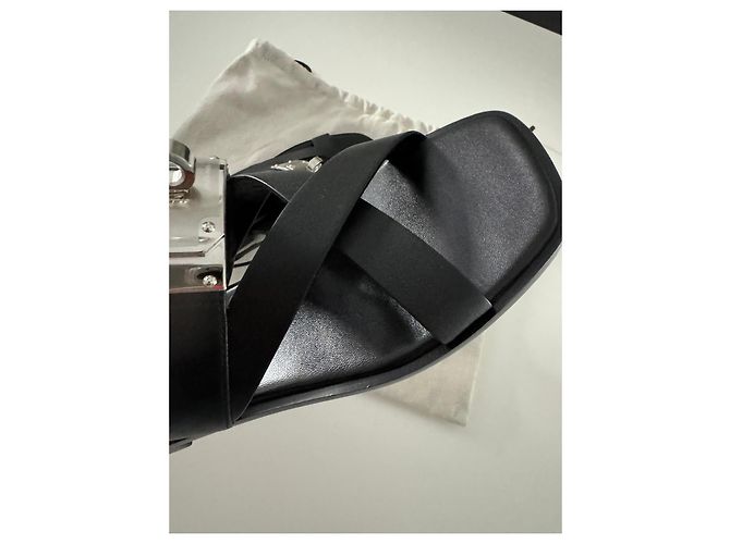 Sandali Hermès Ines in pelle nera Nero - vista 8