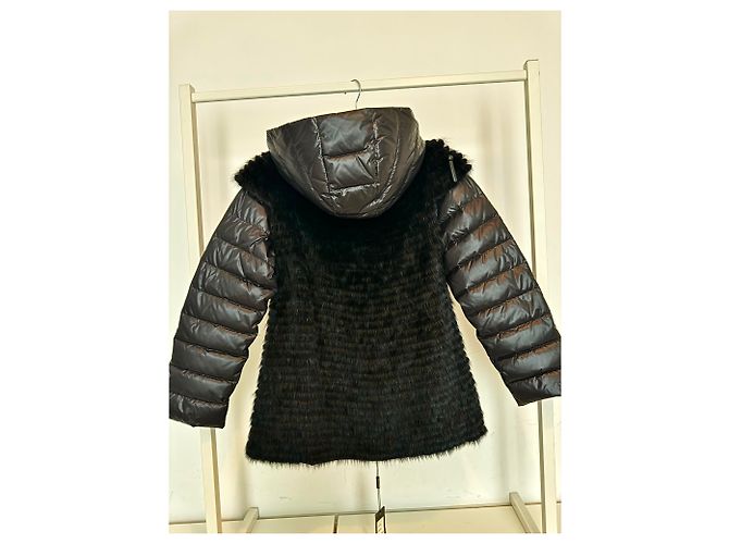 Autre Marque Abrigo Elodie Pellessimo Paris de visón negro - vista 11