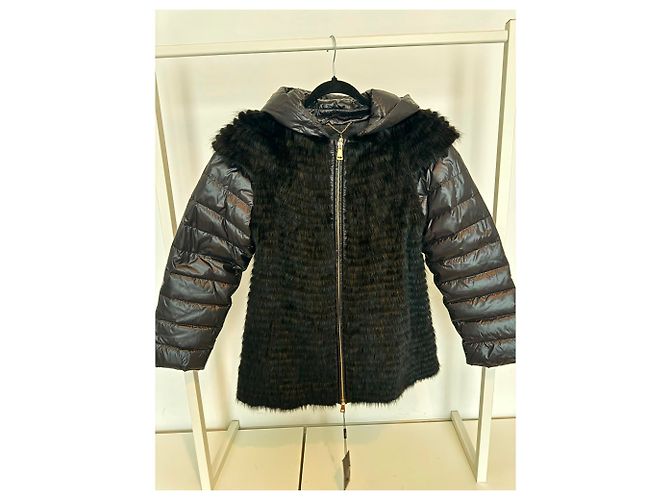 Autre Marque Abrigo Elodie Pellessimo Paris de visón negro - vista 12
