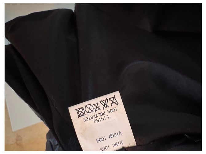 Autre Marque Abrigo Elodie Pellessimo Paris de visón negro - vista 13