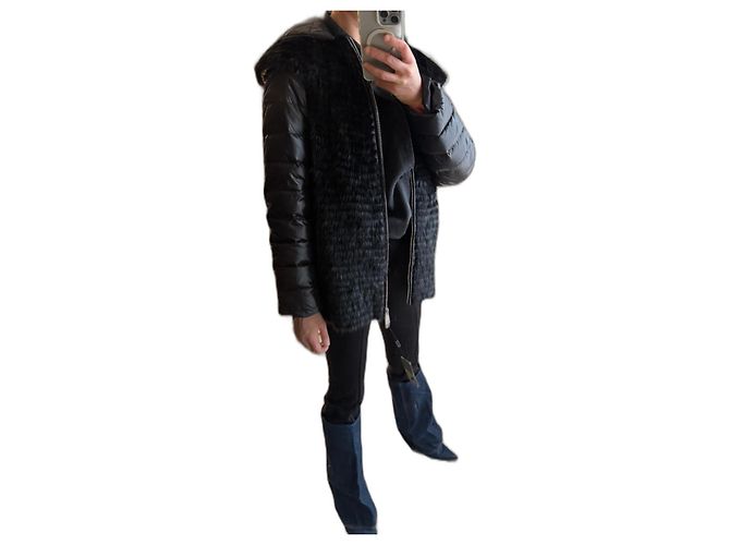Autre Marque Abrigo Elodie Pellessimo Paris de visón negro - vista 2